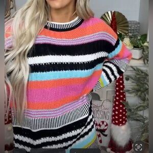 Hailey & Co striped crewneck sweater. Small. NWT.